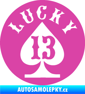 Samolepka Lucky 13 šťastná třináctka růžová