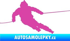 Samolepka Lyžař 015 levá růžová