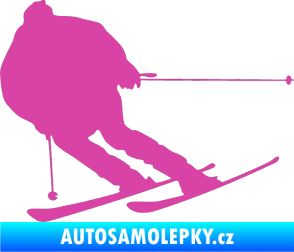Samolepka Lyžař 019 levá růžová