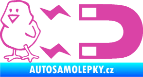 Samolepka Magnet na ptáky levá růžová