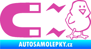 Samolepka Magnet na ptáky pravá růžová