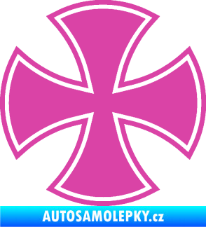 Samolepka Maltézský kříž 003 růžová