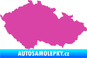 Samolepka Mapa České republiky 001  růžová