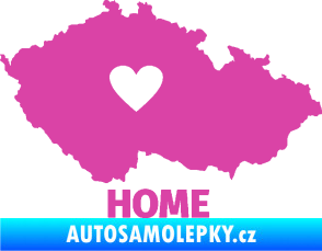 Samolepka Mapa České republiky 004 home růžová