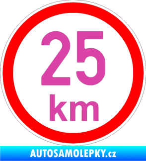 Samolepka Maximální rychlost 25km - nejvyšší konstrukční rychlost růžová
