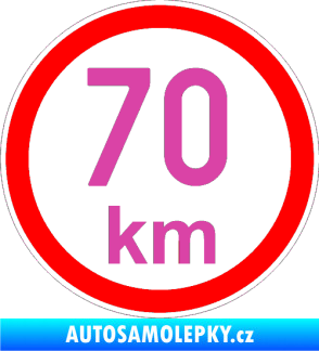 Samolepka Maximální rychlost 70km - nejvyšší konstrukční rychlost růžová