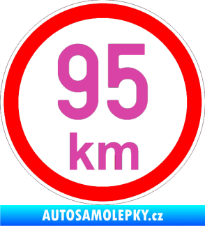 Samolepka Maximální rychlost 95km - nejvyšší konstrukční rychlost růžová