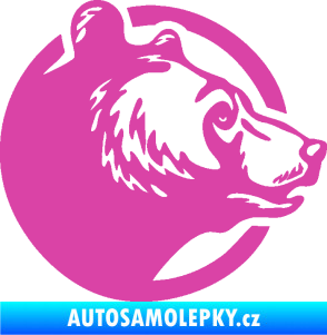 Samolepka Medvěd 012 pravá hlava růžová