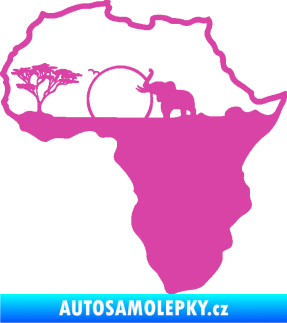 Samolepka Motiv Afrika 002 slon růžová