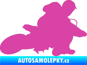 Samolepka Motorka 005 pravá motokros růžová