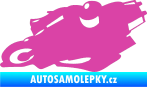 Samolepka Motorka 007 levá silniční motorky růžová