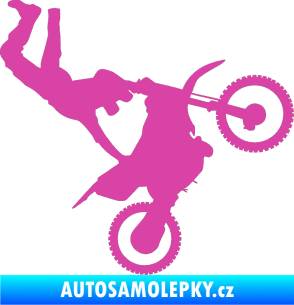 Samolepka Motorka 008 pravá motokros freestyle růžová
