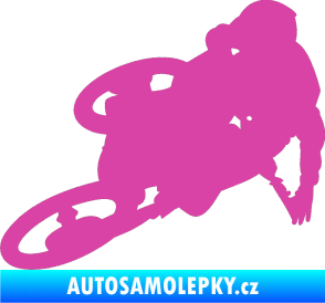 Samolepka Motorka 026 levá motokros freestyle růžová