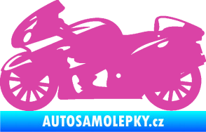 Samolepka Motorka 048 levá silniční růžová