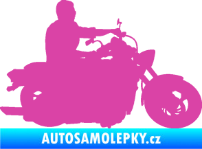 Samolepka Motorka 049 pravá růžová