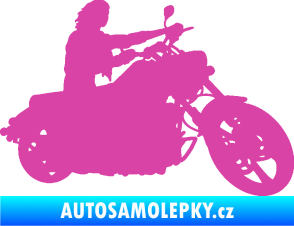 Samolepka Motorka 050 pravá růžová