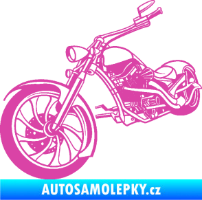 Samolepka Motorka chopper 002 levá růžová