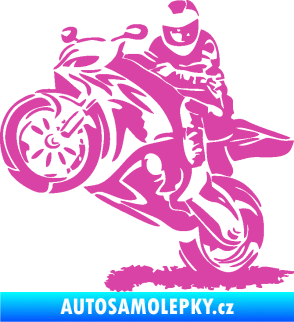 Samolepka Motorkář 010 levá růžová