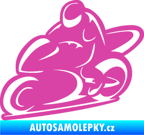 Samolepka Motorkář 011 levá růžová