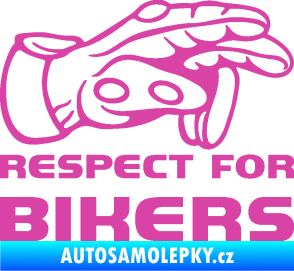 Samolepka Motorkář 014 pravá respect for bikers růžová