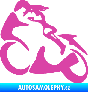Samolepka Motorkářka 001 levá růžová