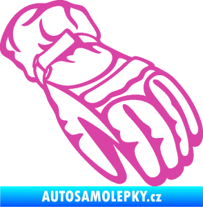 Samolepka Motorkářské rukavice 003 pravá růžová