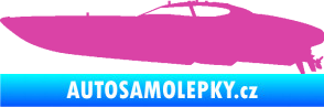 Samolepka Motorový člun 002 levá růžová