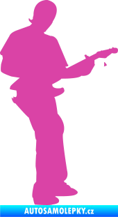 Samolepka Music 006 pravá hráč na kytaru růžová