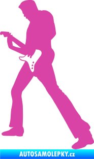 Samolepka Music 008 levá hráč na kytaru růžová
