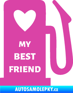 Samolepka My best friend benzínová pumpa růžová