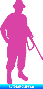 Samolepka Myslivec 004 pravá růžová