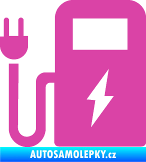 Samolepka Nabíjecí stanice 001 levá elektromobil charge růžová
