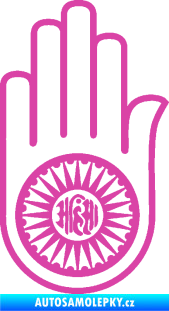 Samolepka Náboženský symbol Džinismus Ahimsa růžová