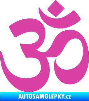 Samolepka Náboženský symbol Hinduismus Óm 001 růžová