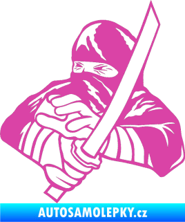 Samolepka Ninja silueta levá růžová