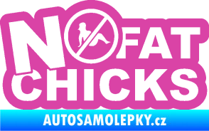 Samolepka No fat chicks 002 růžová