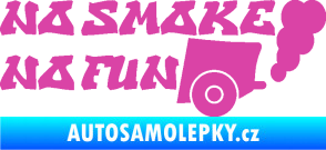 Samolepka No smoke no fun 002 nápis s výfukem růžová