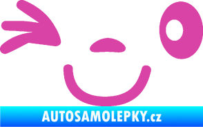 Samolepka Obličej 008 levá mrkající růžová