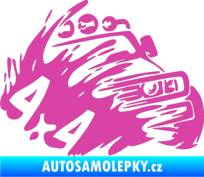 Samolepka Off Road 002 pravá 4x4 růžová