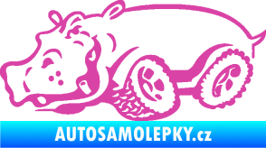 Samolepka Off Road 006 levá hroch růžová