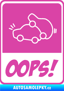 Samolepka Oops love cars 001 růžová