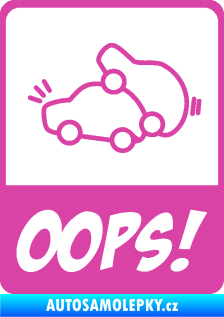 Samolepka Oops love cars 002 růžová
