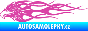 Samolepka Orel 016 levá v plamenech růžová