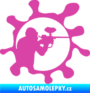 Samolepka Paintball 004 pravá růžová