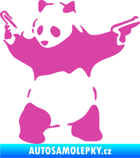 Samolepka Panda 007 levá gangster růžová