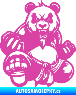 Samolepka Panda 012 levá Kung Fu bojovník růžová