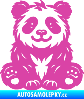 Samolepka Panda 013 levá spokojená růžová
