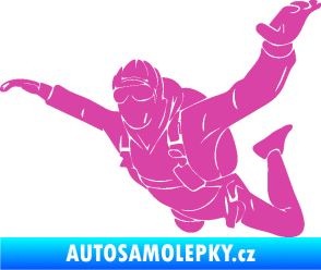 Samolepka Parašutista 004 levá růžová