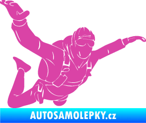 Samolepka Parašutista 004 pravá růžová