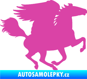 Samolepka Pegas 001 pravá okřídlený kůň růžová